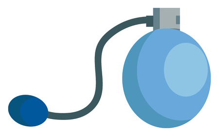 Classic perfume bottle with spray atomizer in shades of blue and grey colors vector color drawing or illustrationのイラスト素材