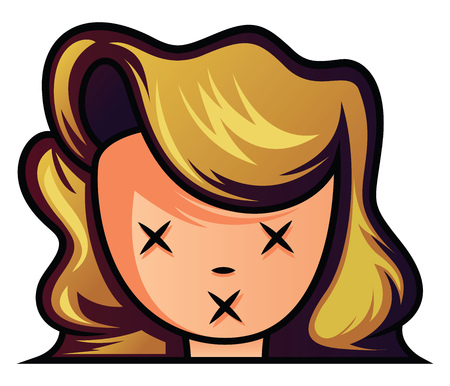 Doll as a gaming logo illustration vector on white backgroundのイラスト素材