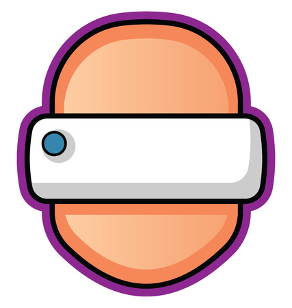 Head with a VR goggles on illustration vector on white backgroundのイラスト素材