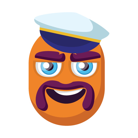 Sailor orange emoji gace vector illustration on a white backgroundのイラスト素材