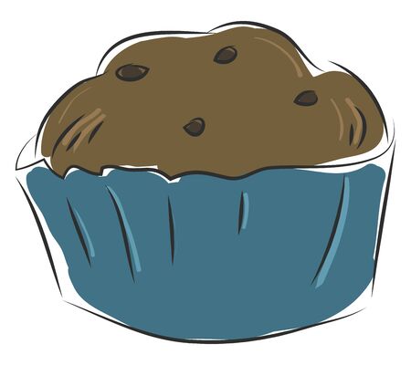Chocolate cupcake vector illustration のイラスト素材