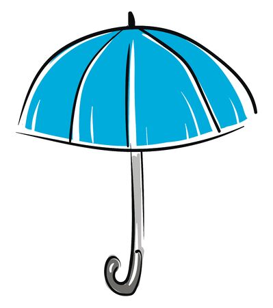 Illustration of a blue umbrella のイラスト素材