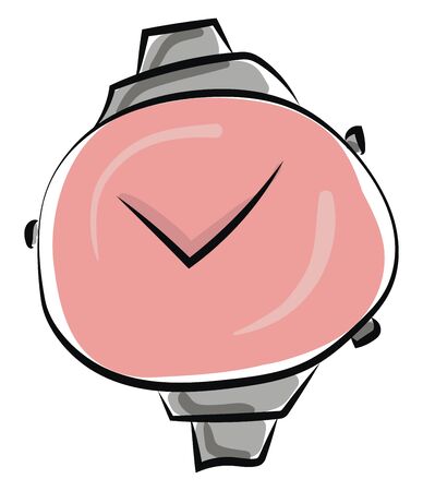 Pink watch vector illustration のイラスト素材