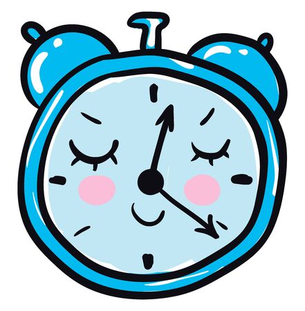 Sleeping clock illustration vector on white background のイラスト素材