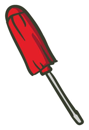 Red screwdriver illustration vector on white backgroundのイラスト素材