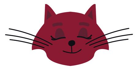 Red cat illustration vector on white background のイラスト素材