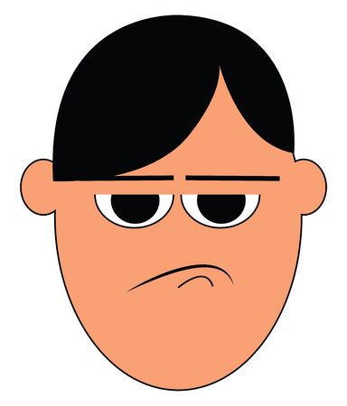 A cartoon showing only the face of a man who is very angry vector color drawing or illustrationのイラスト素材