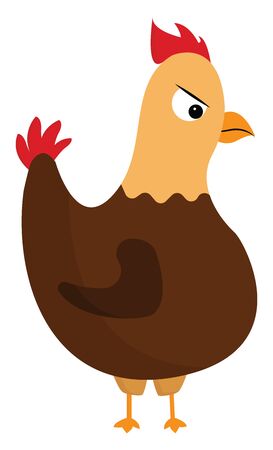 A big rooster which is facing sideways with a angry look vector color drawing or illustrationのイラスト素材
