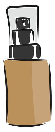 A bottle of a concealer in a dark shade with a closed lid vector color drawing or illustrationのイラスト素材