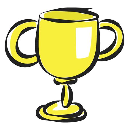 A golden cup to be awarded to someone vector color drawing or illustrationのイラスト素材