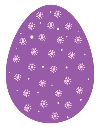 A colorful Easter egg in violet color with floral patterns vector color drawing or illustrationのイラスト素材