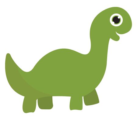 A cute giant green dinosaur vector color drawing or illustrationのイラスト素材