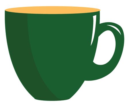 A cute green cup with orange top vector color drawing or illustrationのイラスト素材