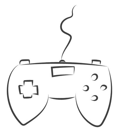 A sketch of a joystick with a wire connected to it vector color drawing or illustrationのイラスト素材