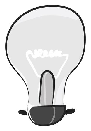 An electric light bulb with a coil inside to glow vector color drawing or illustrationのイラスト素材