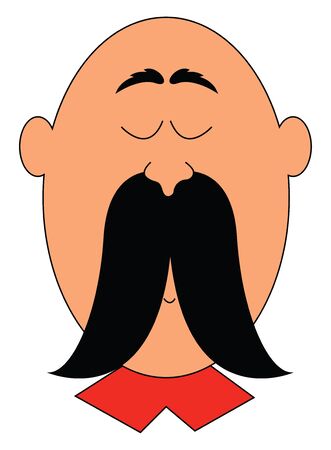 A man with a very long and big mustache vector color drawing or illustrationのイラスト素材