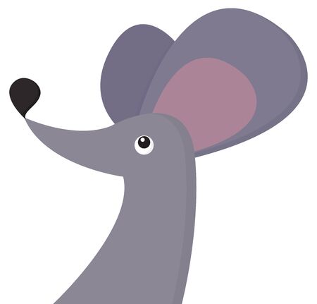 A mouse with very big ears vector color drawing or illustrationのイラスト素材