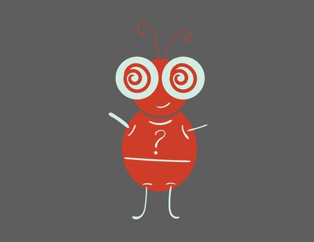 A strange honeybee in orange color with very big eyes vector color drawing or illustrationのイラスト素材