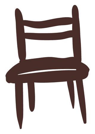 Painting of a brown wooden chair with four legs  back support  top rail  and cross rail has a rectangular seat to provide a comfortable sitting  vector  color drawing or illustrationのイラスト素材