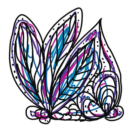 Colorful sketch with few decorative leaves ornaments looks adorable  vector  color drawing or illustrationのイラスト素材
