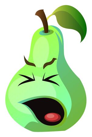 Pear sick face illustration vector on white backgroundのイラスト素材