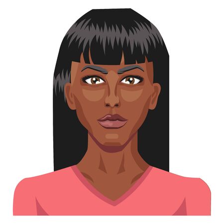 Beautiful african girl illustration vector on white backgroundのイラスト素材