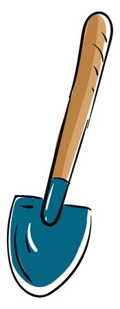 Shovel hand drawn design, illustration, vector on white background.のイラスト素材