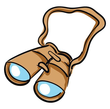 Binoculars hand drawn design, illustration, vector on white background.のイラスト素材