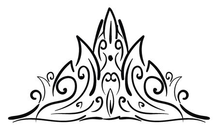 A A decorative crown in black colour which is very neat , vector, color drawing or illustration.のイラスト素材