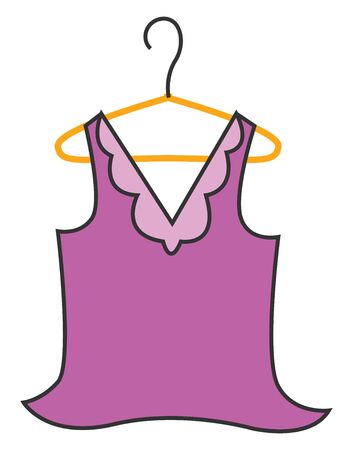 Woman t-shirt without sleeves hand drawn design, illustration, vector on white background.のイラスト素材