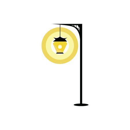 Street lamp hand drawn design, illustration, vector on white background.のイラスト素材