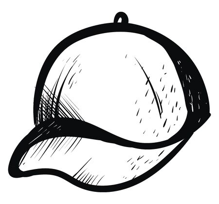 Sketch of a nice cap in black and white , vector, color drawing or illustration.のイラスト素材