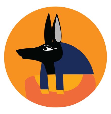 An Anubis which is showing only his jackle head , vector, color drawing or illustration.のイラスト素材