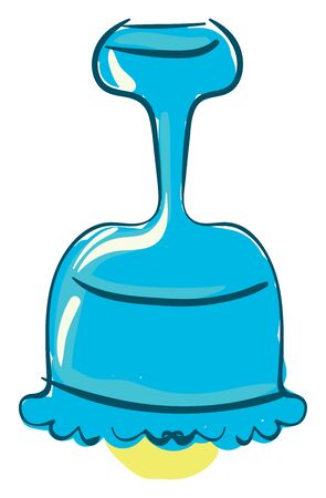 A long blue chandelier light with a single bulb glowing in it , vector, color drawing or illustration.のイラスト素材