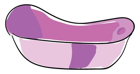 A purple baby bath, vector, color drawing or illustration.のイラスト素材