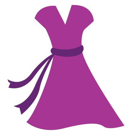 A long pink dress, vector, color drawing or illustration.のイラスト素材