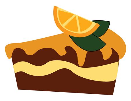 A delicious lemon cake with a lemon on top, vector, color drawing or illustration.のイラスト素材