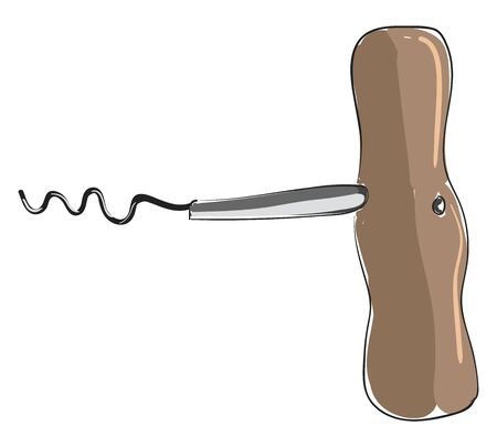 An old brown cork screw, vector, color drawing or illustration.のイラスト素材
