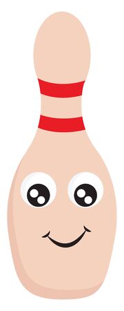It a pin used in bowling game and generally there are ten pins used in the game., vector, color drawing or illustration.のイラスト素材