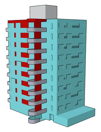 Apartment buildings, illustration, vector on white background.のイラスト素材