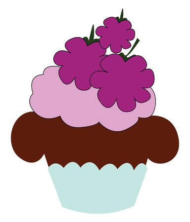 It is the cake made using the blackberries as one of the major ingredients., vector, color drawing or illustration.のイラスト素材