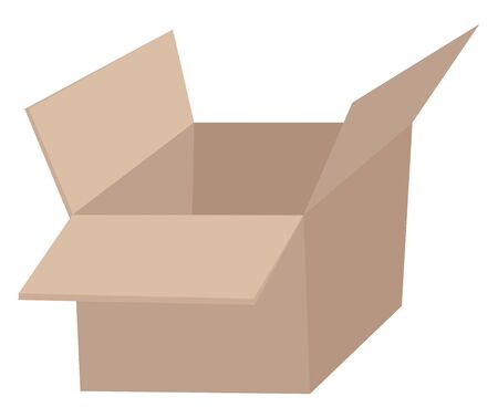 This is an image of empty corrugated box., vector, color drawing or illustration.のイラスト素材