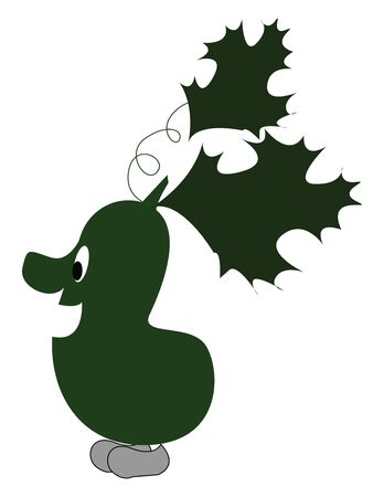 Cucumber is a cylindrical green vegetable with white flesh, usually eaten uncooked in salads., vector, color drawing or illustration.のイラスト素材