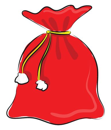 bag of Santa Claus, use in carrying gifts in the Christmas., vector, color drawing or illustration.のイラスト素材