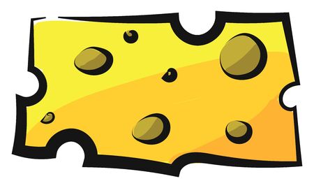 It is a solid food made from milk., vector, color drawing or illustration.のイラスト素材