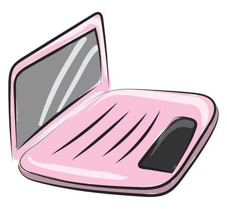 Laptop is a portable computer device. It can be easily carried and flooded., vector, color drawing or illustration.のイラスト素材