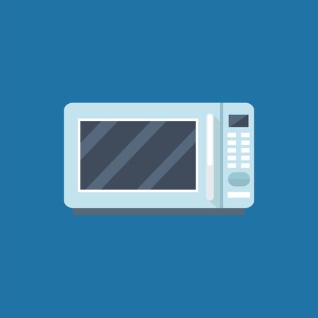 An automatic microwave used for cooking, heating, baking and grilling, vector, color drawing or illustration.のイラスト素材