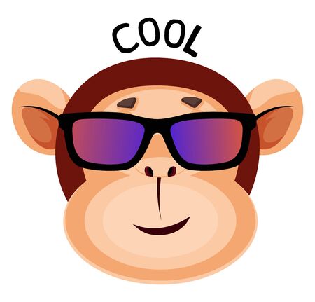 Monkey is feeling cool, illustration, vector on white background.のイラスト素材
