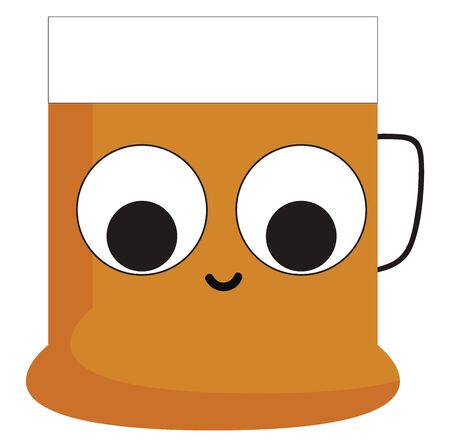 Cute beer, illustration, vector on white background.のイラスト素材