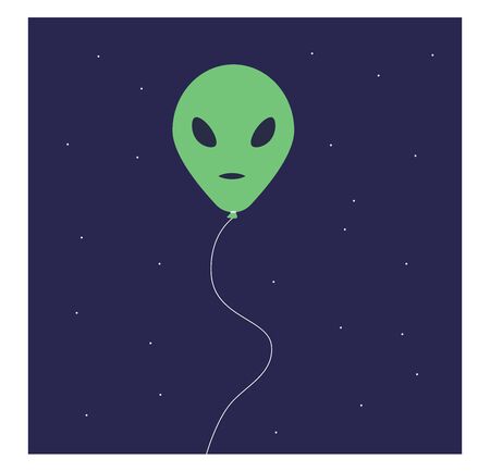Alien balloon, illustration, vector on white background.のイラスト素材